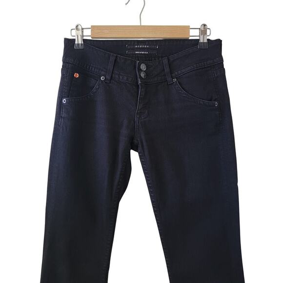 Hudson Jeans Hudson Y2K Low Rise Dark Black Flap Button Pocket Slim Boot Size 26 - Picture 3 of 11